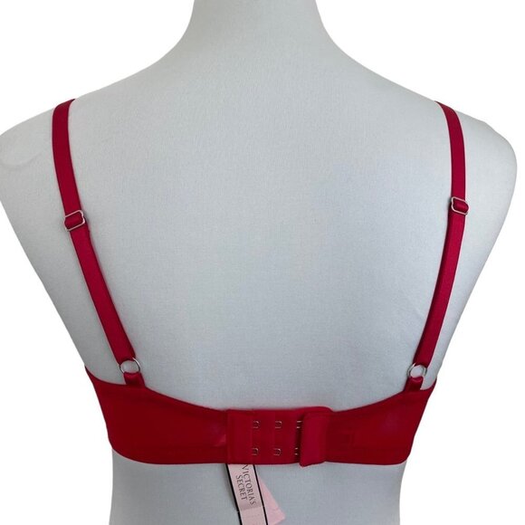 Victoria's Secret Dream Angels Red Satin Bow Bling Sling Push Up Bra - Picture 3 of 12
